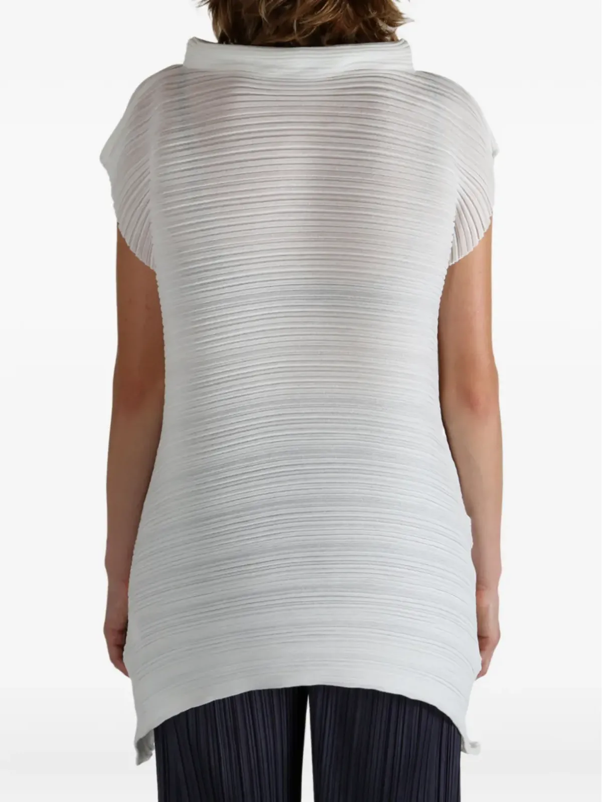 Pleats Please Issey Miyake アシンメトリーヘム プリーツトップ - 画像4