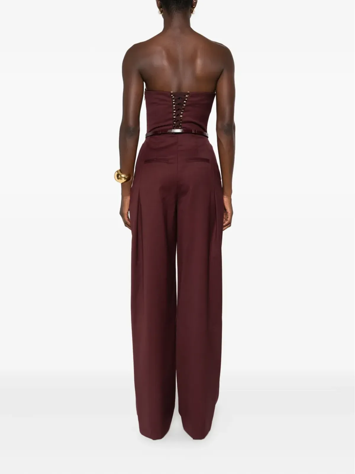 Elisabetta Franchi ストラップレス・プリーツジャンプスーツ - 画像4