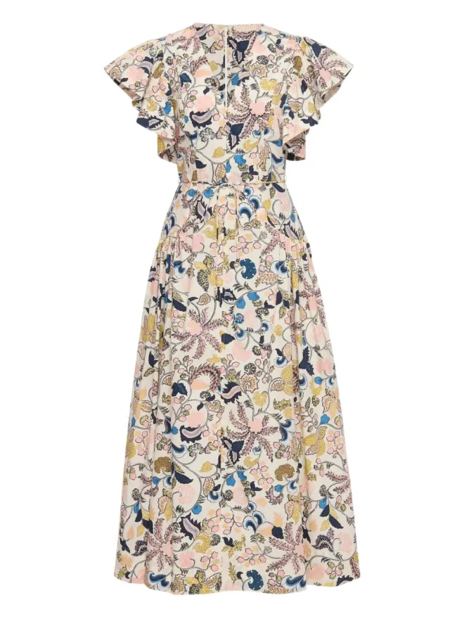 Ulla Johnson Ulla Johnson フリル花柄ドレス（ホワイト）の商品画像