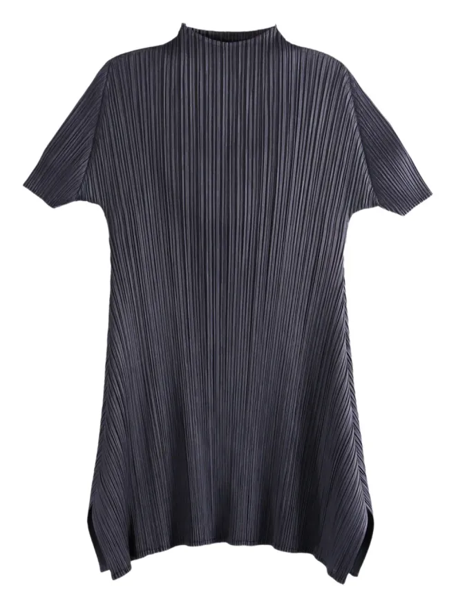 Pleats Please Issey Miyake Pleats Please Issey Miyake 月替わりカラー: 7月 プリーツ入り半袖チュニック - グレーの商品画像