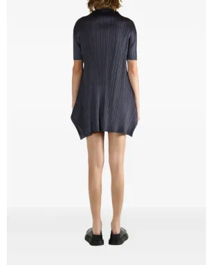 Pleats Please Issey Miyake 月替わりカラー: 7月 プリーツ入り半袖チュニック - グレー - サムネイル4