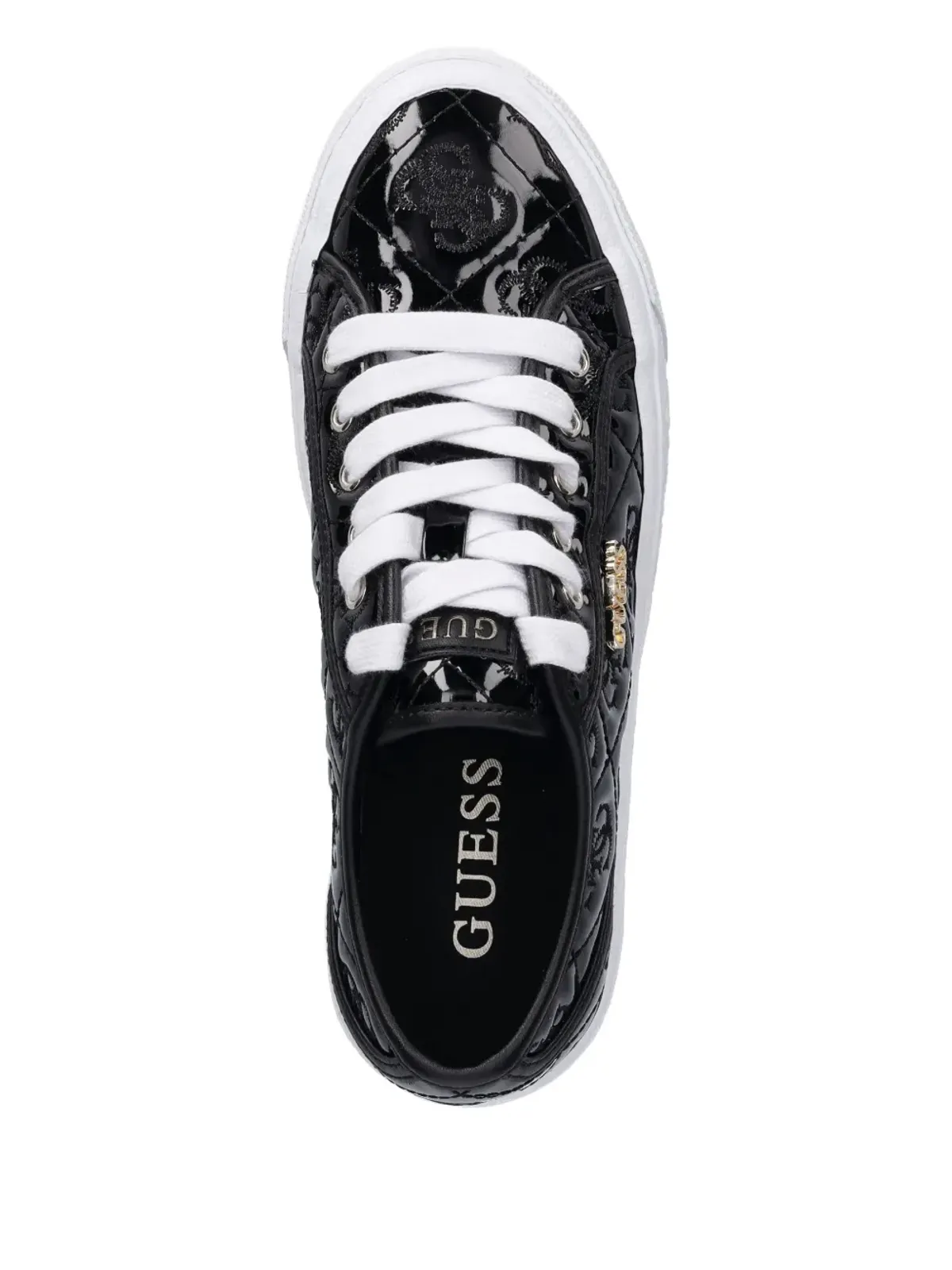 GUESS USA ロゴ入りキルテッドスニーカー - 画像3