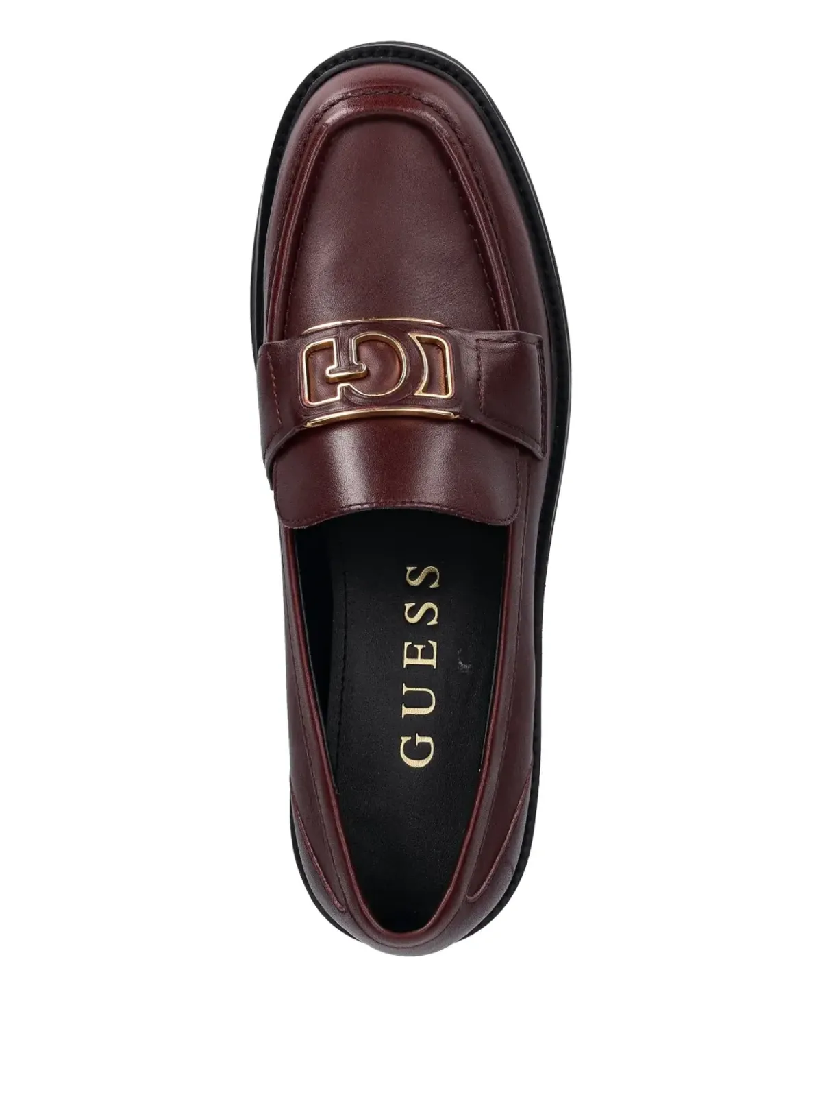 GUESS USA ロゴプレート付きレザーローファー - 画像3