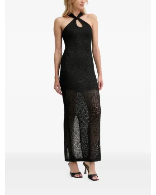 GUESS USA ホルターネック オープンニット マキシドレス ブラック - サムネイル2