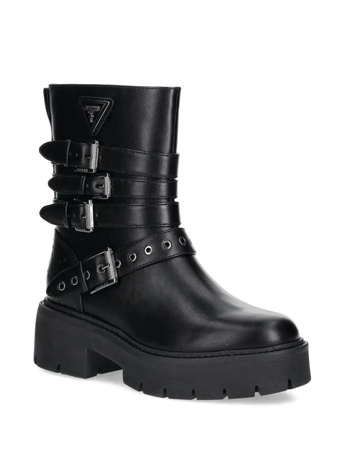 GUESS USA サルヴォ バックルディテール プラットフォームブーツ ブラック - 画像2