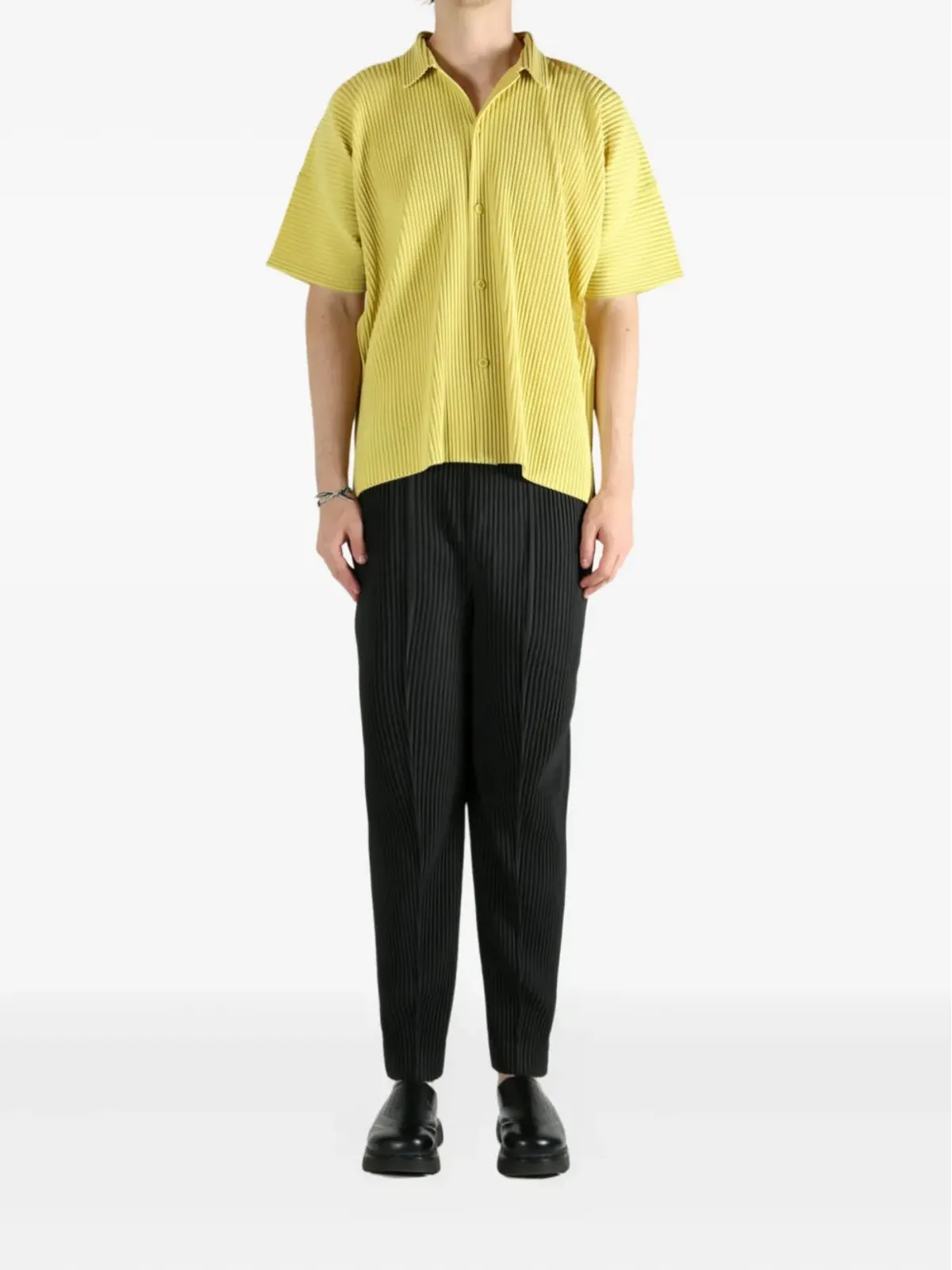 Homme Plissé Issey Miyake プリーツ半袖シャツ イエロー - 画像2