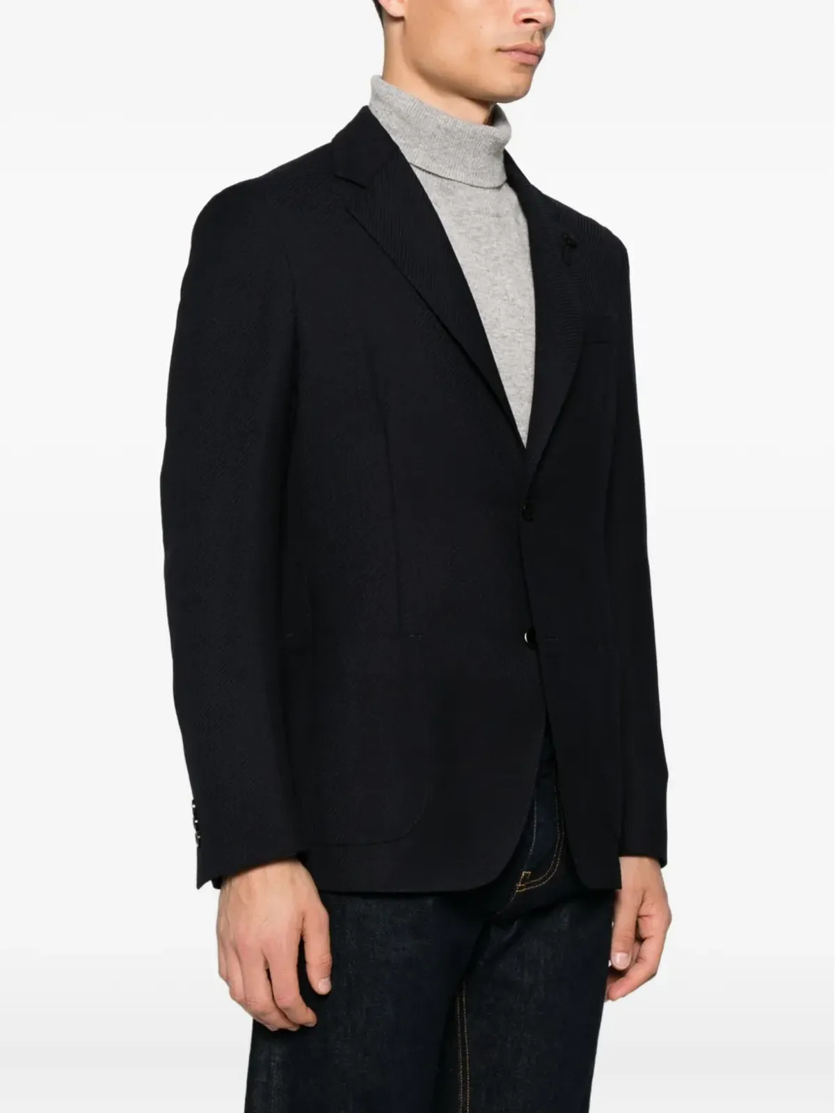 Lardini パッチポケット シングルブレスト ブレザー - 画像3