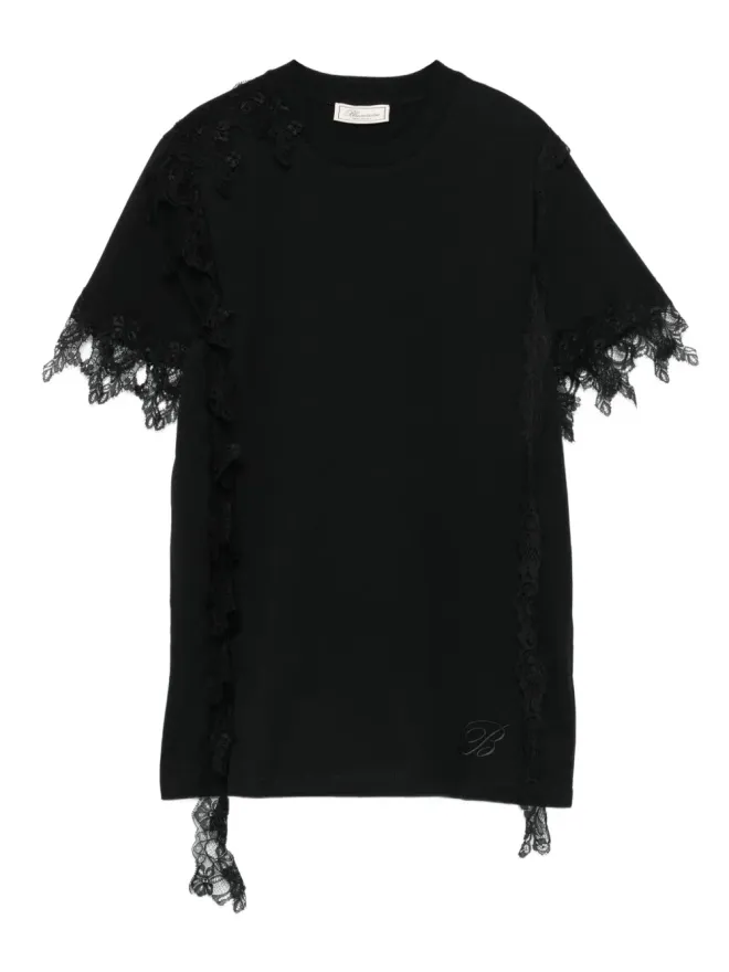 Blumarine Blumarine レーストリム半袖トップの商品画像