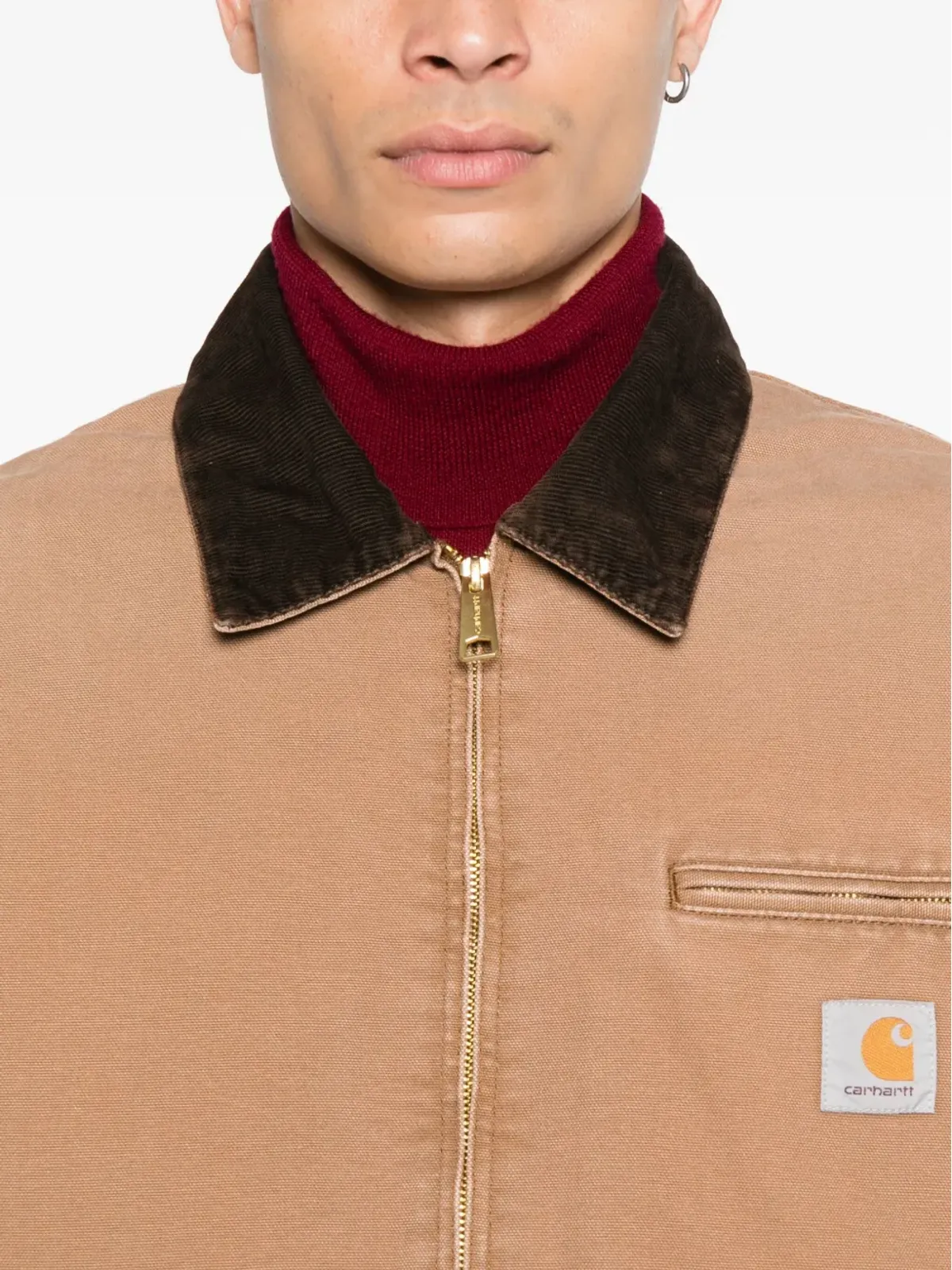 Carhartt WIP デトロイト コーデュロイ襟付きジャケット（ブラウン） - 画像5