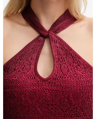 GUESS USA ホルターネックニットマキシドレス レッド - サムネイル4