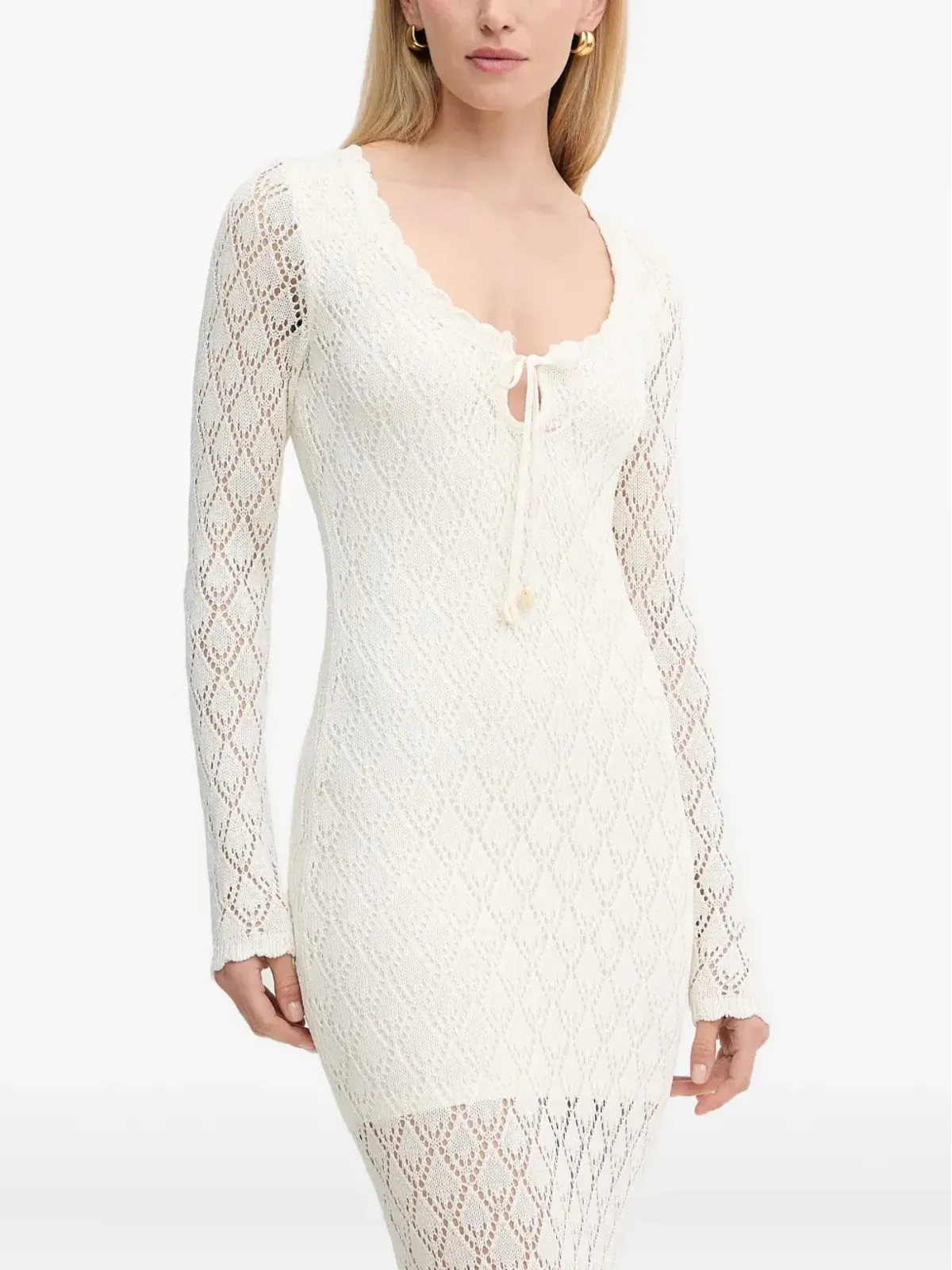 GUESS USA レースアップ crochet マキシドレス - 画像1