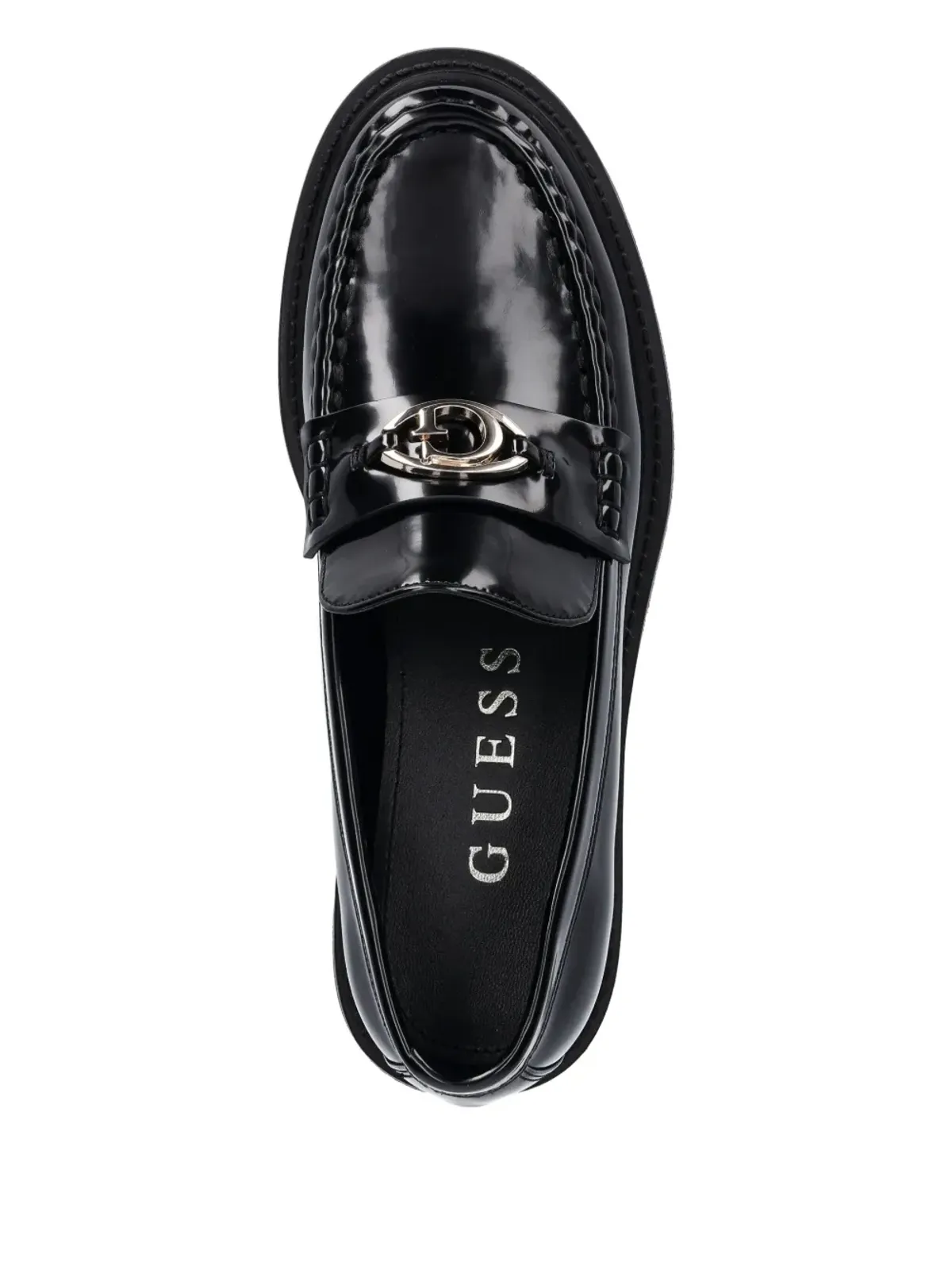 GUESS USA Yanika プラットフォームソール ロゴ ローファー ブラック - 画像3