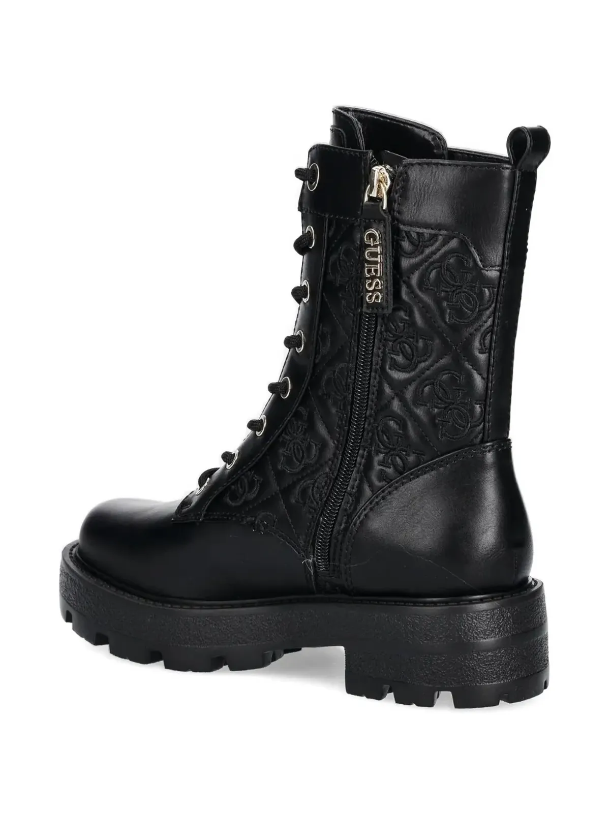GUESS USA ロゴ入りキルティングレースアップブーツ - 画像4