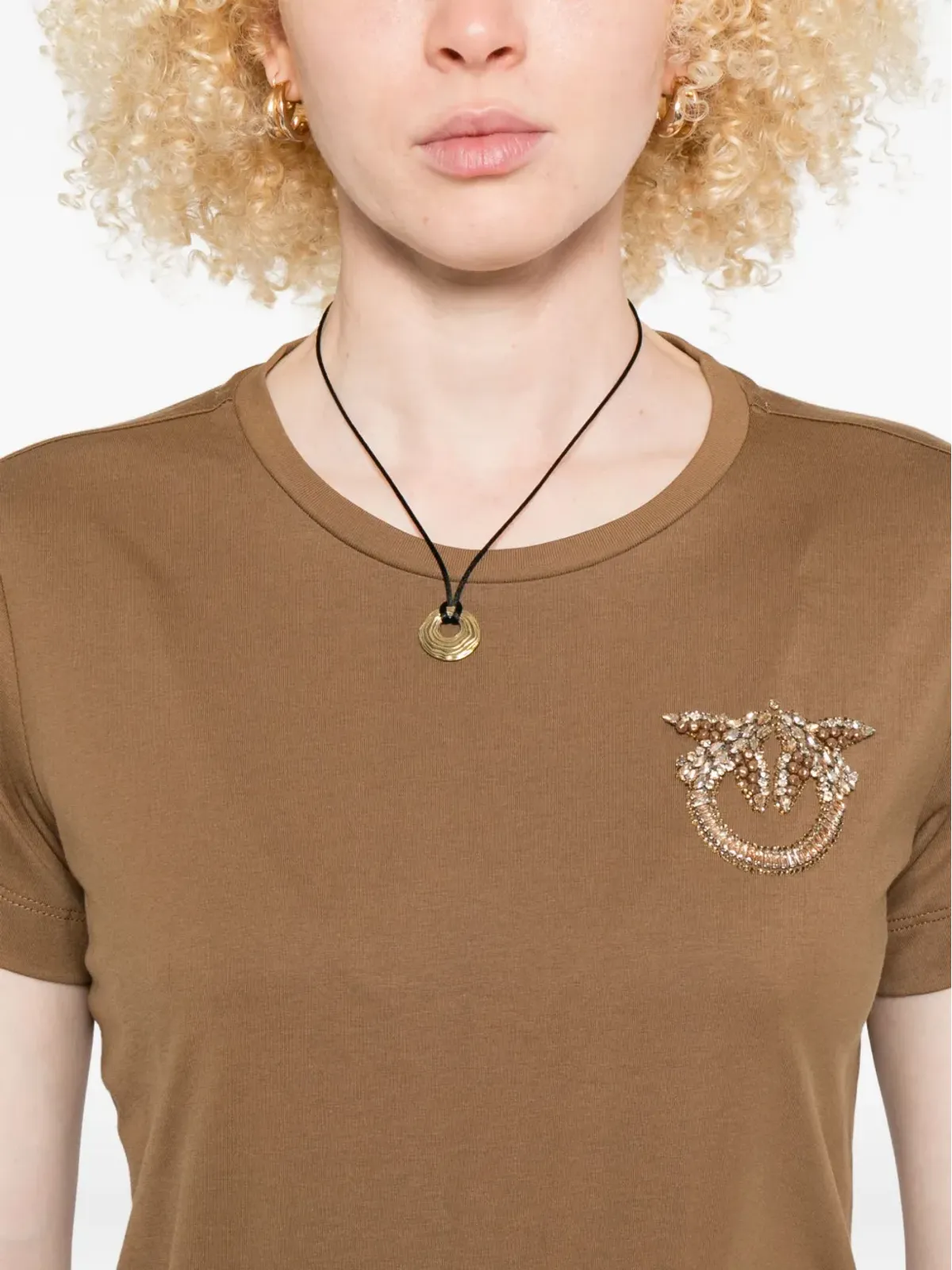PINKO ロゴ入りTシャツ - ブラウン - 画像5