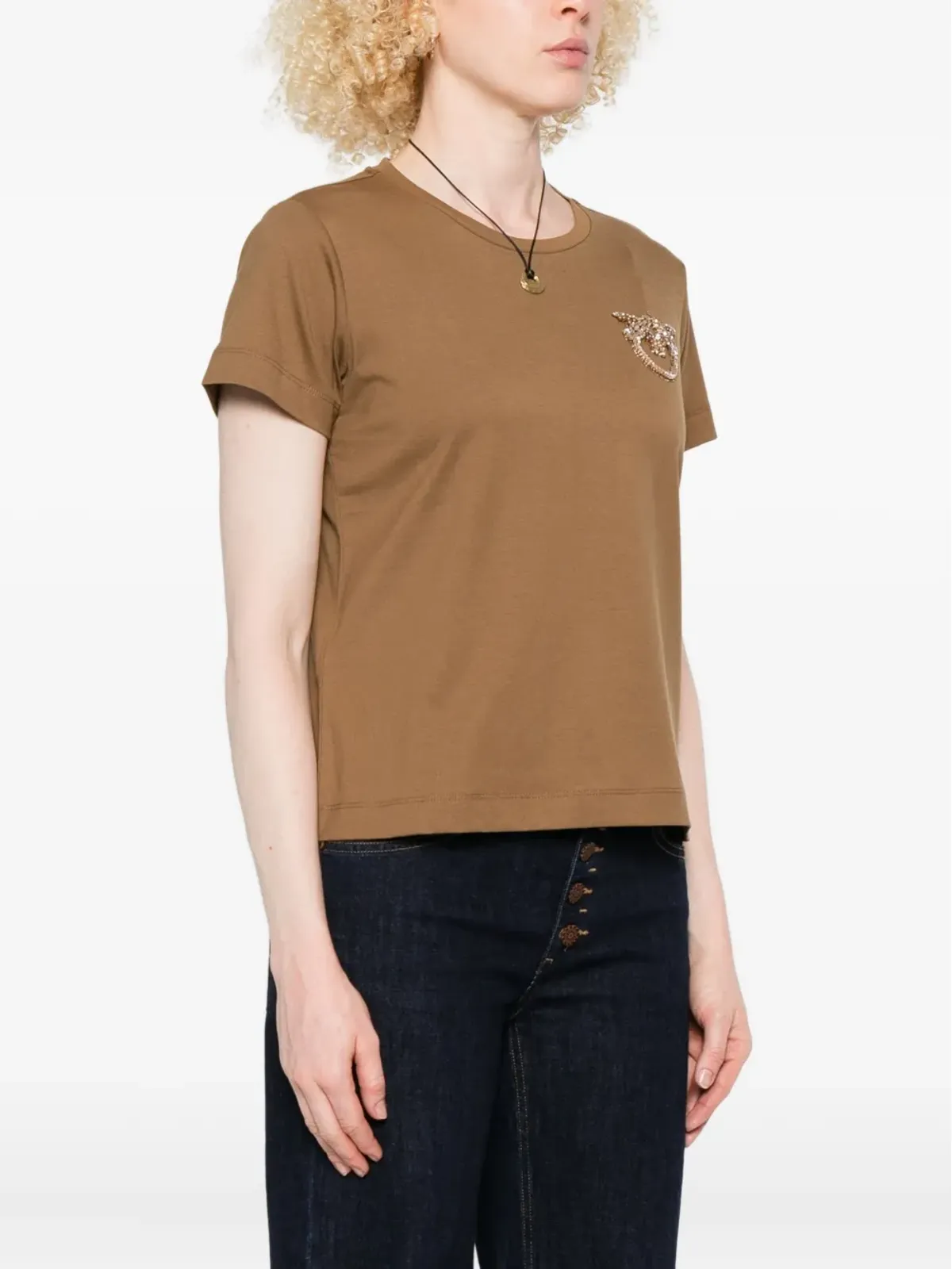 PINKO ロゴ入りTシャツ - ブラウン - 画像3