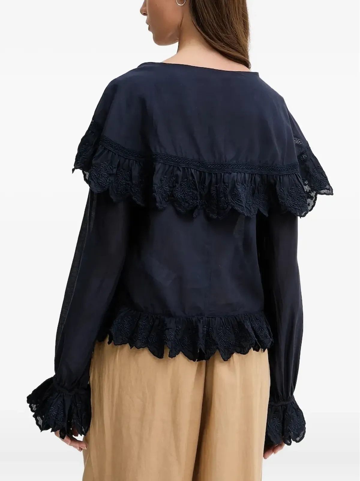 Hoss Intropia 刺繍入りフリルトップス - 画像2