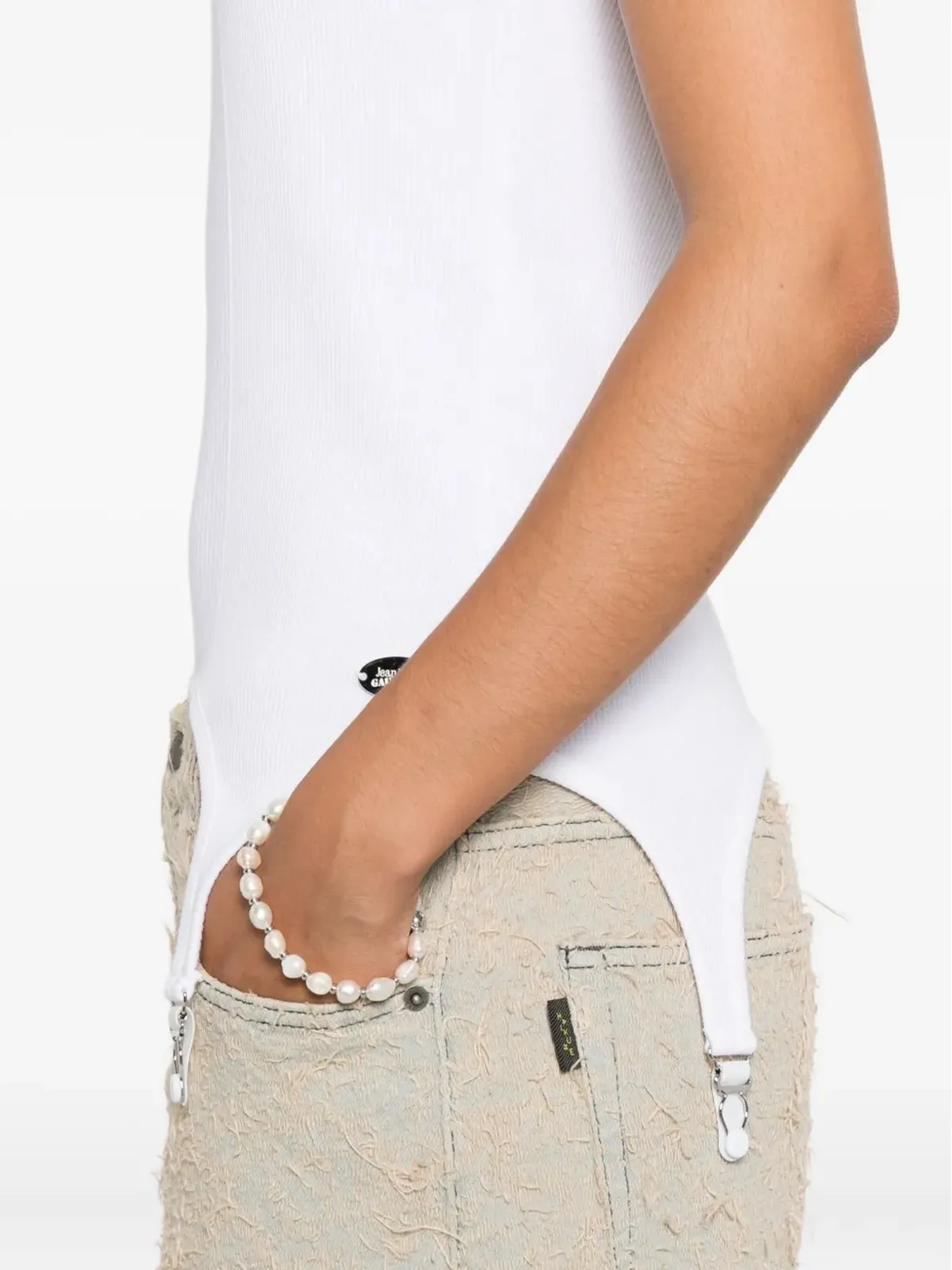 Jean Paul Gaultier アップリケディテール コットントップ - White - 画像5