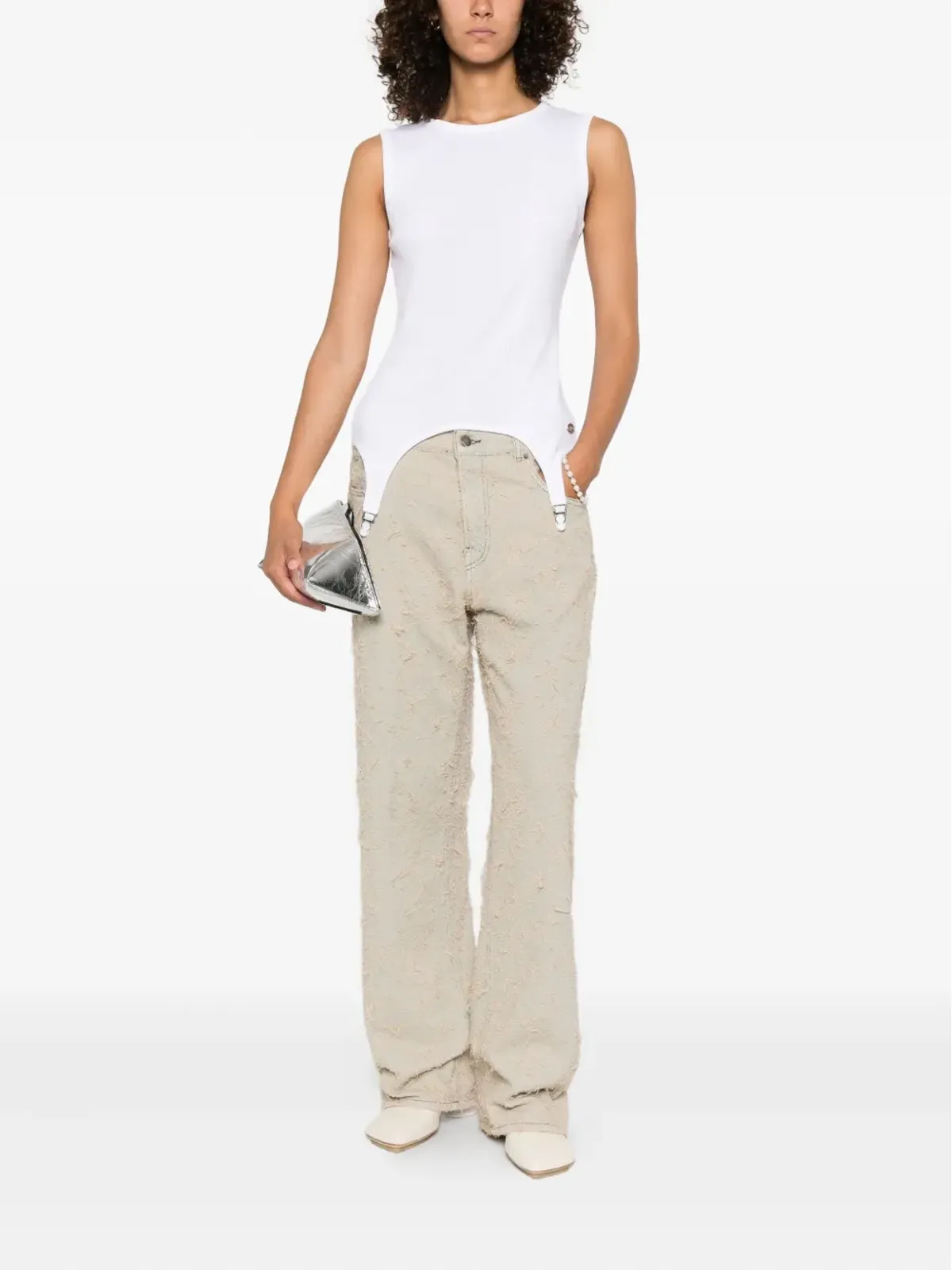 Jean Paul Gaultier アップリケディテール コットントップ - White - 画像2