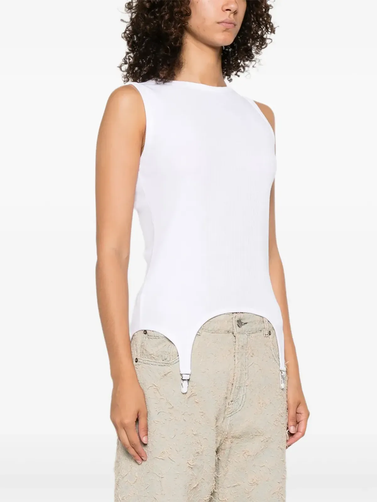 Jean Paul Gaultier アップリケディテール コットントップ - White - 画像3
