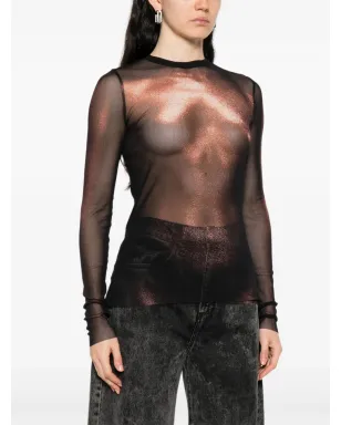 Jean Paul Gaultier メッシュ ボディプリント トップ - サムネイル3
