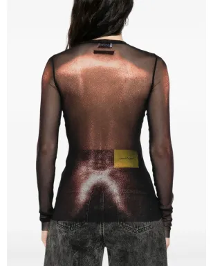 Jean Paul Gaultier メッシュ ボディプリント トップ - サムネイル4