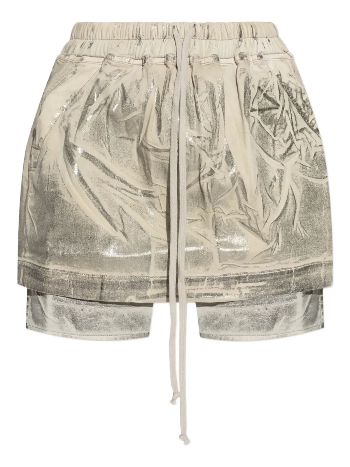 Rick Owens DRKSHDW メタリック効果のレイヤードスカート - 画像1