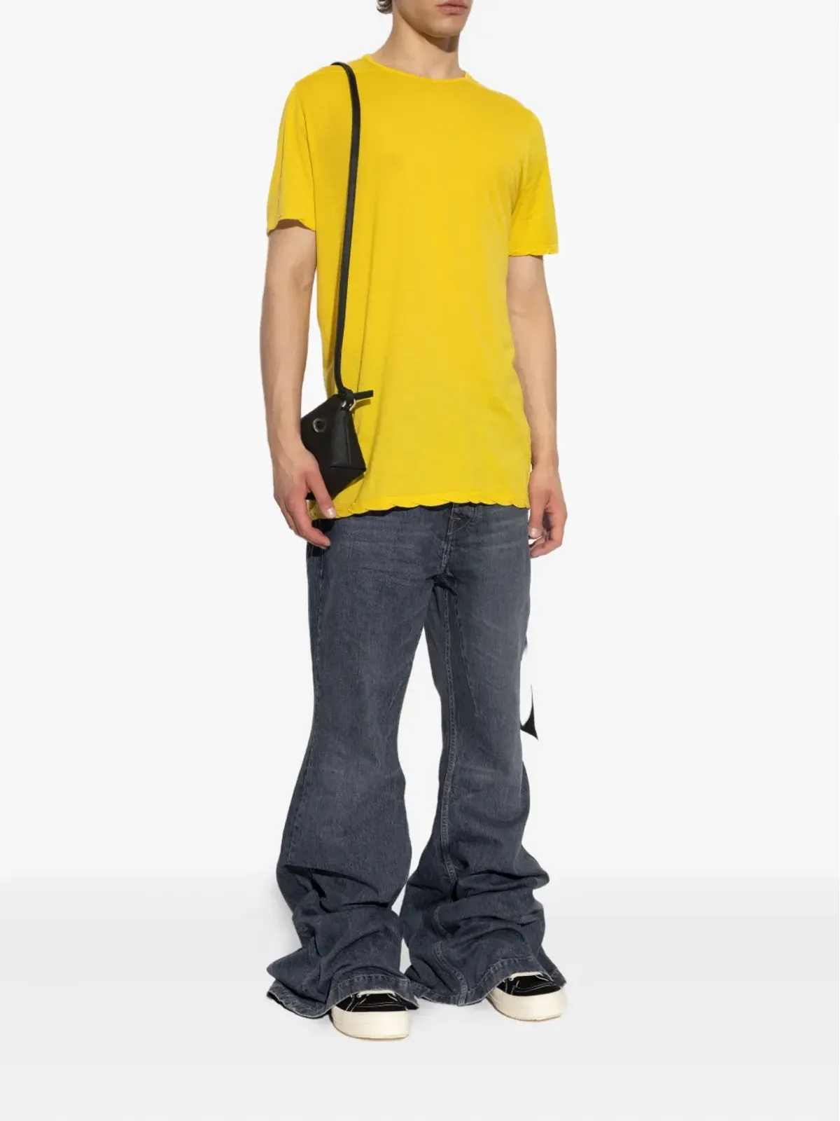 Rick Owens DRKSHDW 生の縁ショートスリーブTシャツ - 画像2