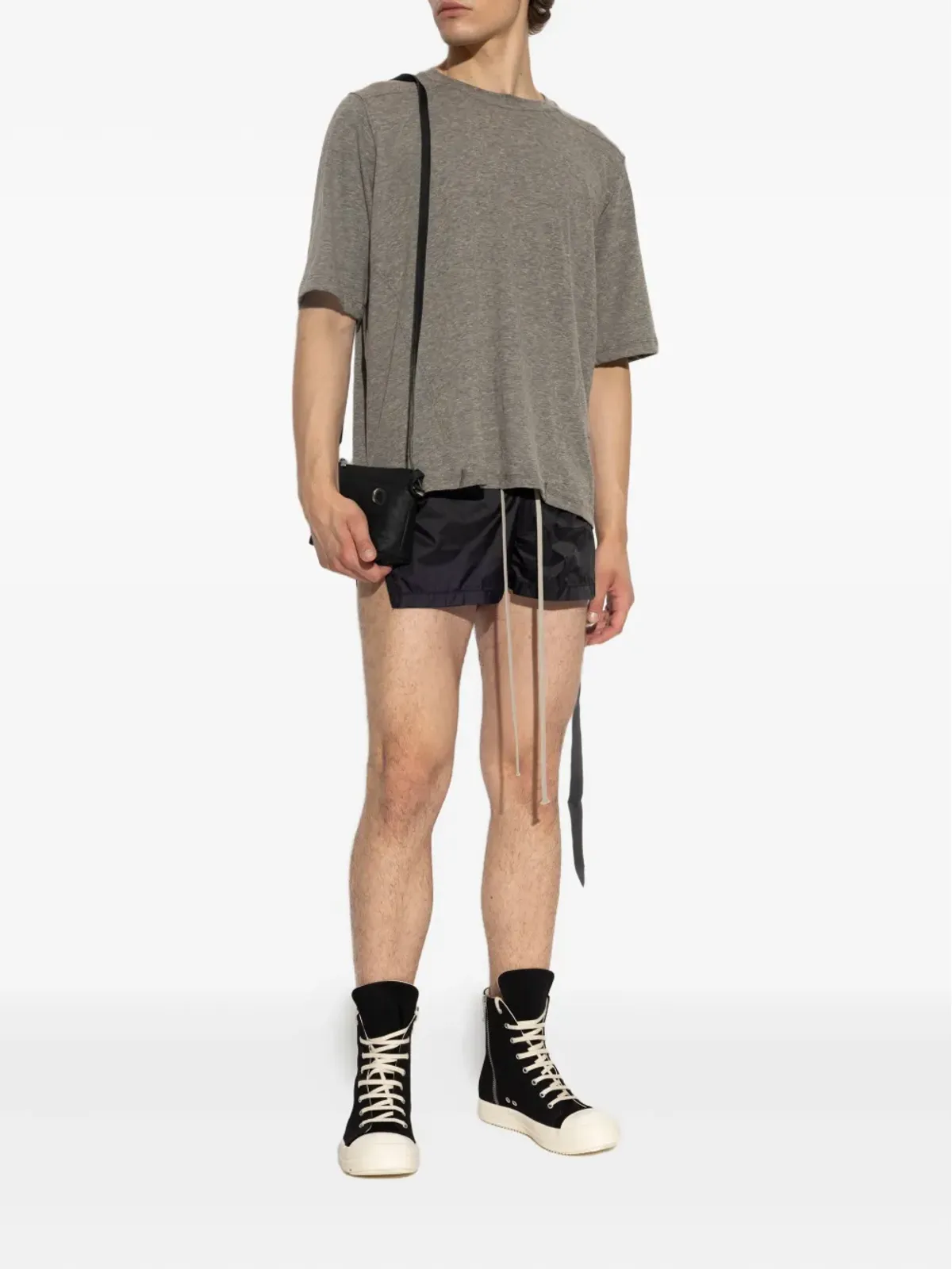 Rick Owens DRKSHDW short-sleeve drawstring T-shirt - Grey - 画像2