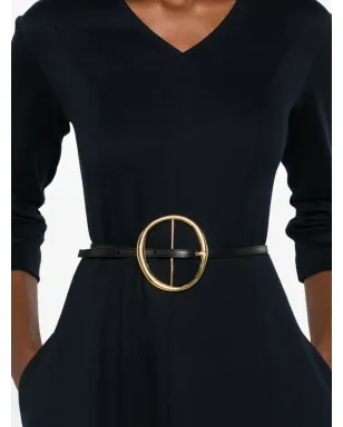 S Max Mara 3/4袖フレアドレス（ネイビー） - サムネイル5