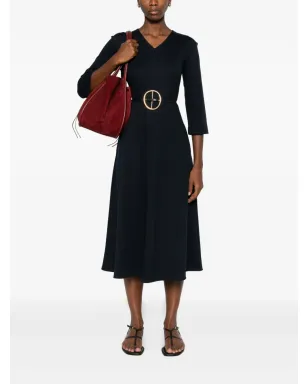 S Max Mara 3/4袖フレアドレス（ネイビー） - サムネイル2