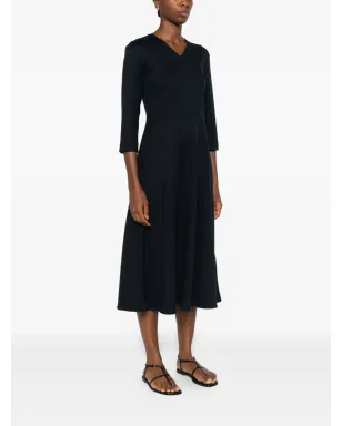 S Max Mara 3/4袖フレアドレス（ネイビー） - サムネイル3