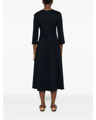 S Max Mara 3/4袖フレアドレス（ネイビー） - サムネイル4
