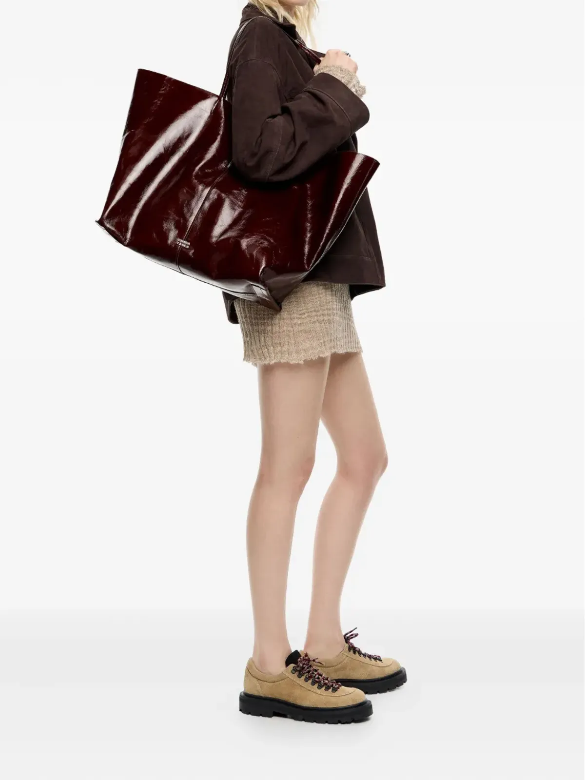 Bimba y Lola ショッパー レザー マキシ トートバッグ - ブラウン - 画像2