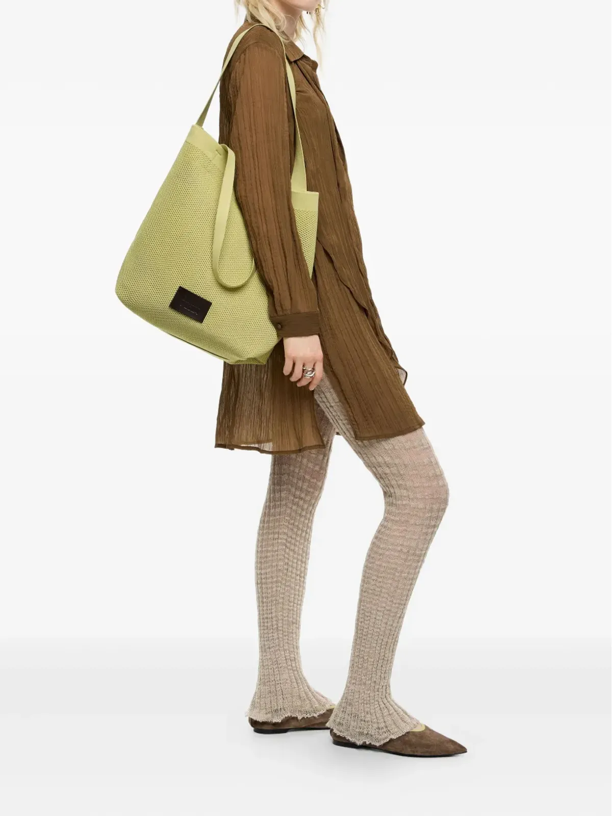 Bimba y Lola 大型チワワ ニットメッシュ トートバッグ - グリーン - 画像2