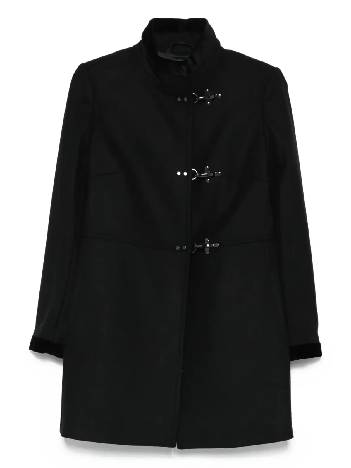Fay toggle-fastening single-breasted coat - Black - 画像1