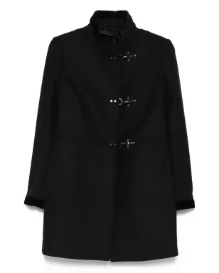 Fay toggle-fastening single-breasted coat - Black - サムネイル1