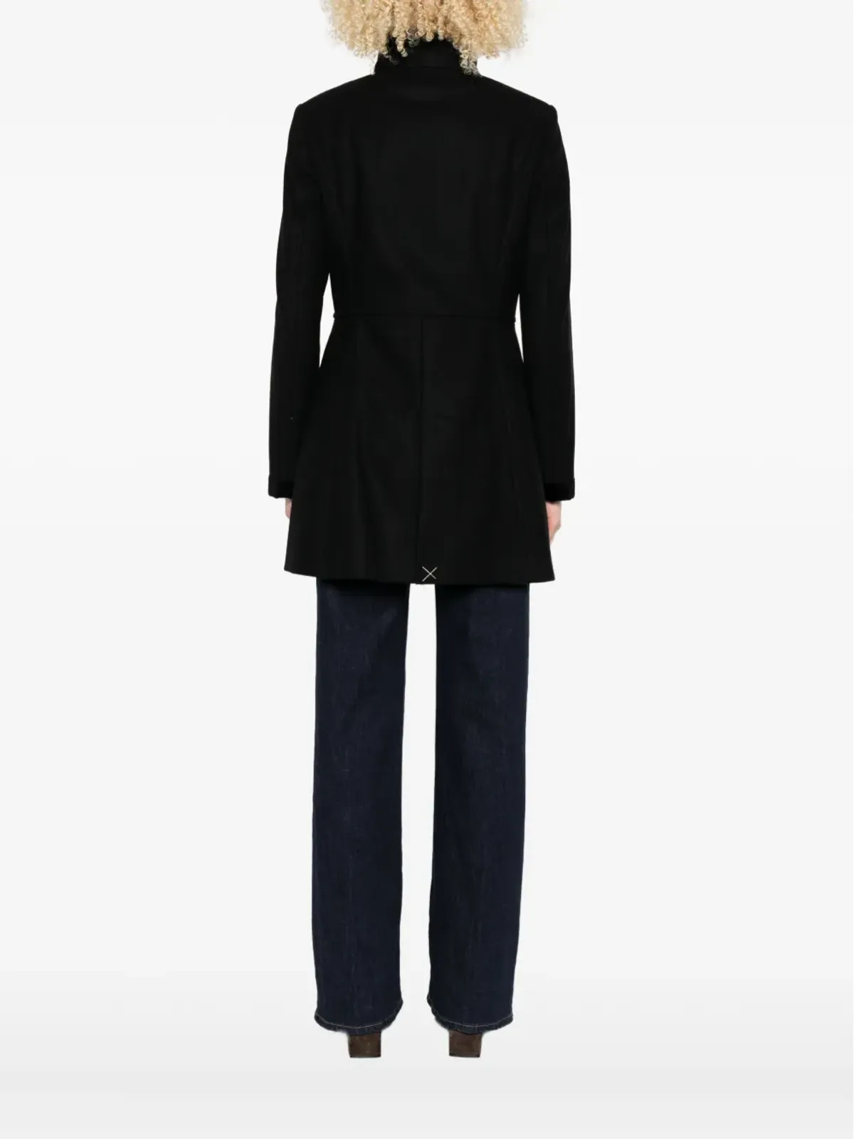 Fay toggle-fastening single-breasted coat - Black - 画像4