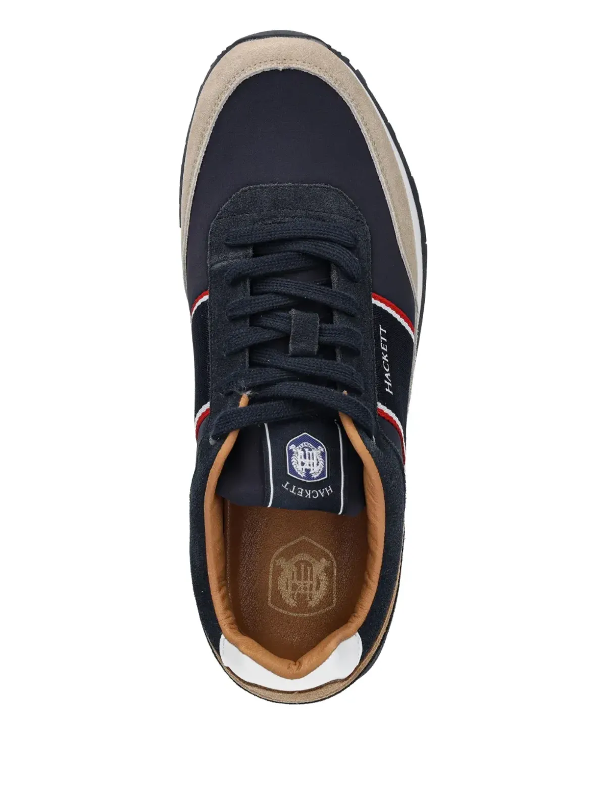 Hackett スエードパネル付きストライプスニーカー - 画像4
