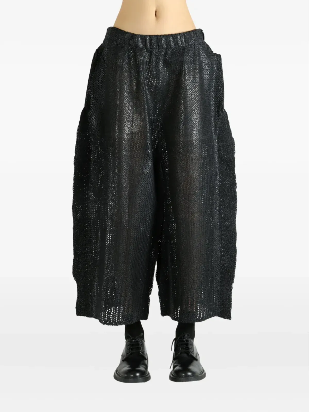 Issey Miyake エラスティック付きパンツ IM58KF282 ブラック - 画像2