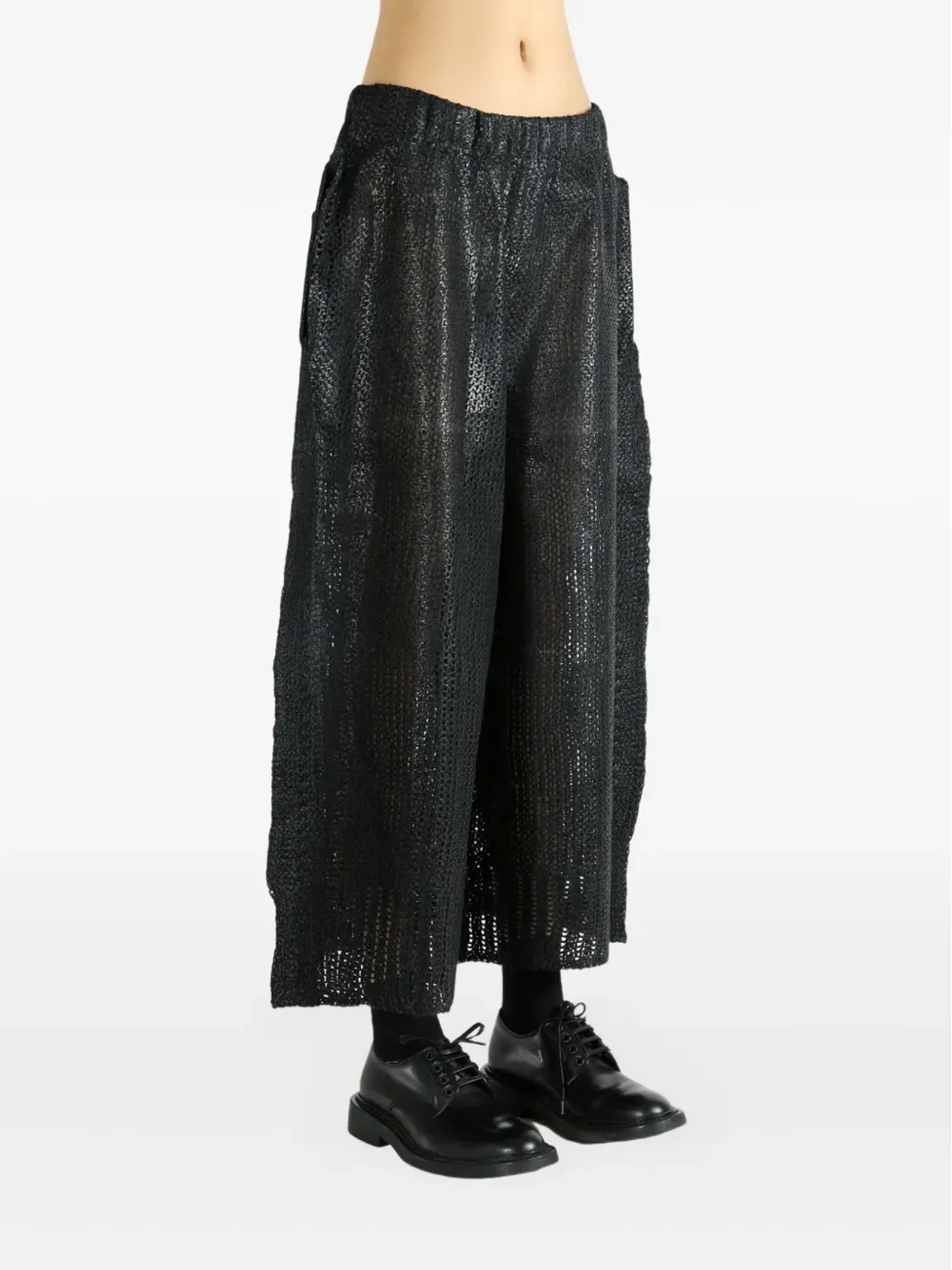 Issey Miyake エラスティック付きパンツ IM58KF282 ブラック - 画像3