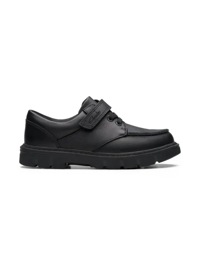 Clarks Kids Clarks Kids Lorcam Edge レザー スニーカー ブラックの商品画像