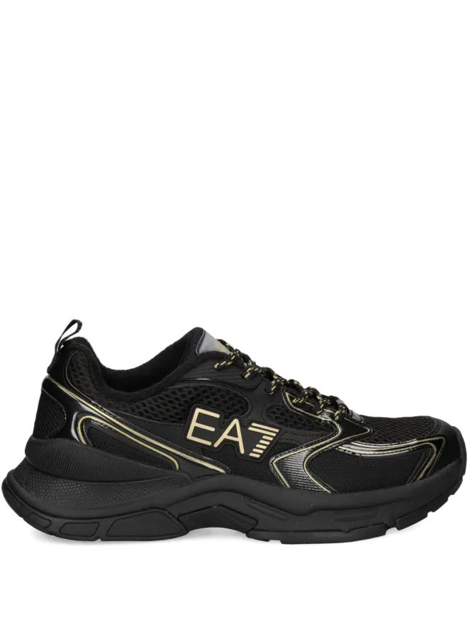 Ea7 Emporio Armani Ea7 Emporio Armani Predator ロゴ メッシュ ロー・トップ スニーカー - ブラックの商品画像