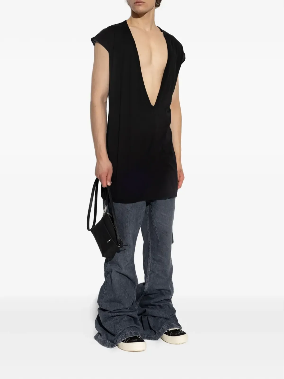 Rick Owens DRKSHDW ディープVネック ノースリーブトップ - 画像2