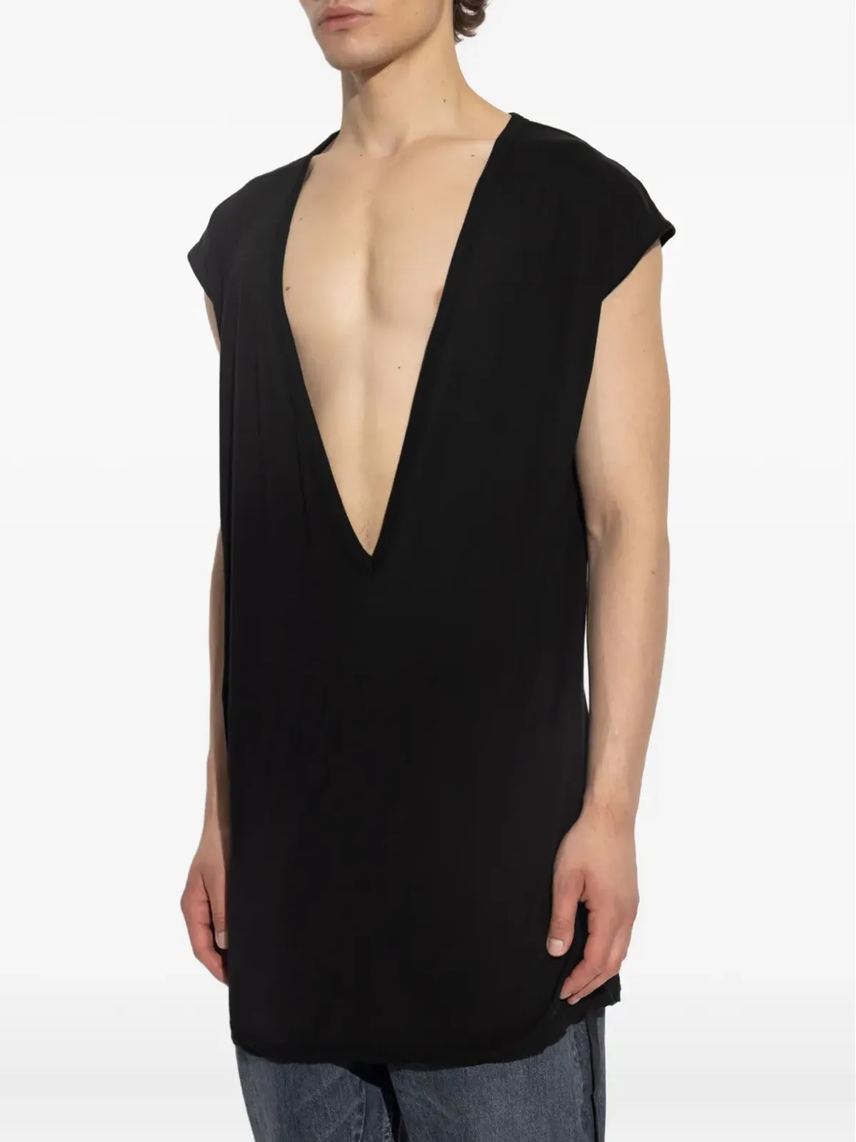 Rick Owens DRKSHDW ディープVネック ノースリーブトップ - 画像3