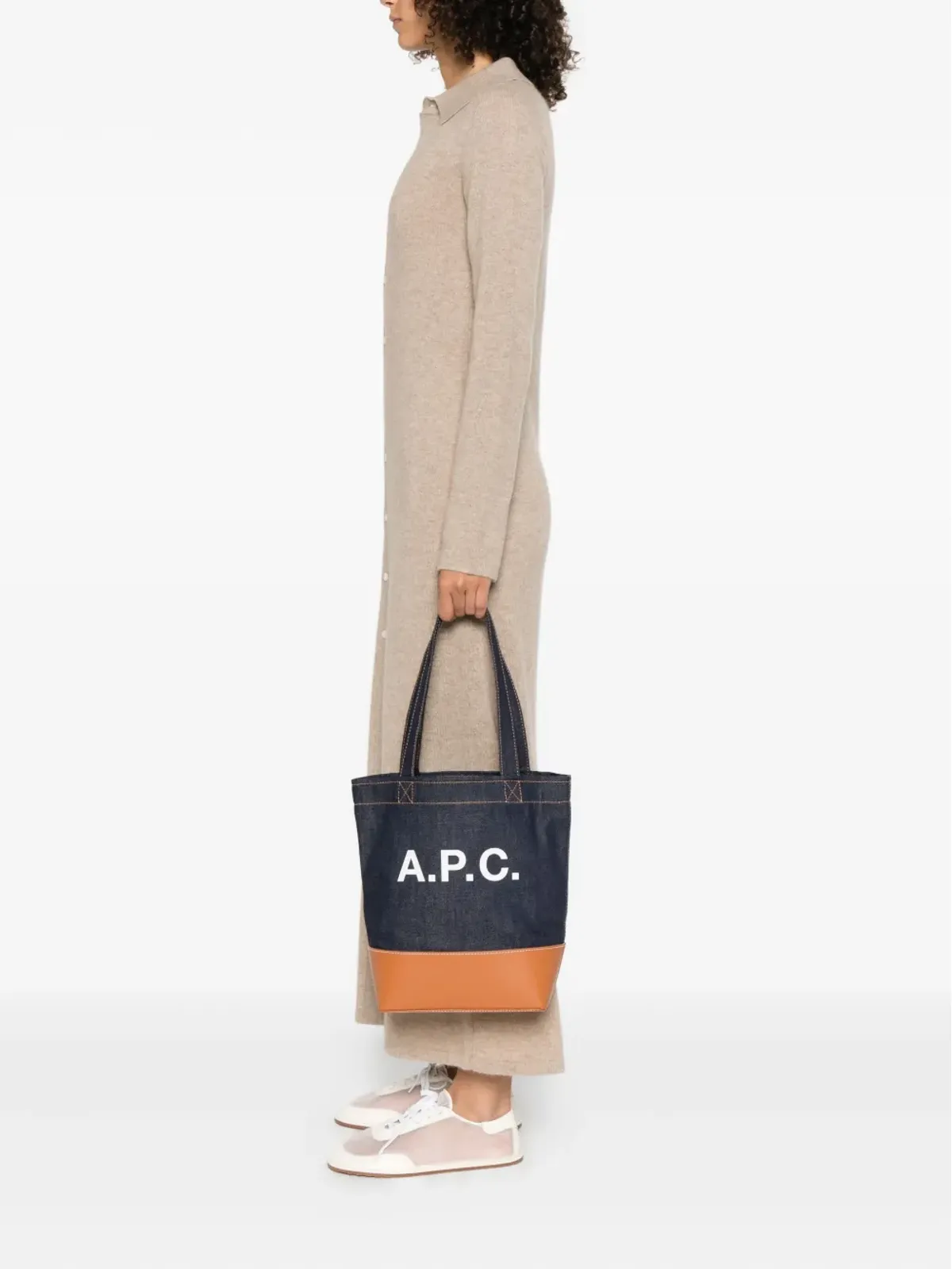 A.P.C. ロゴディテール デニム トートバッグ - 画像2