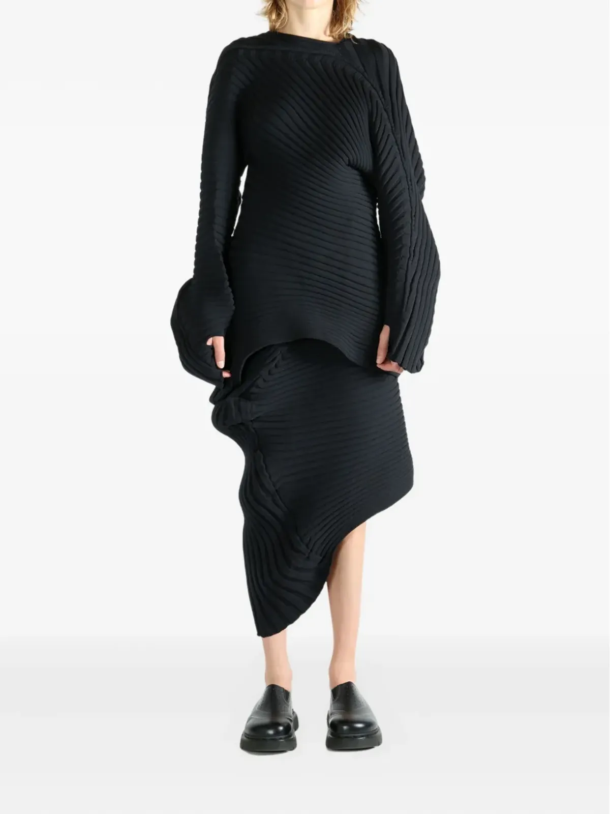 Issey Miyake アシンメトリックセーター - 画像2
