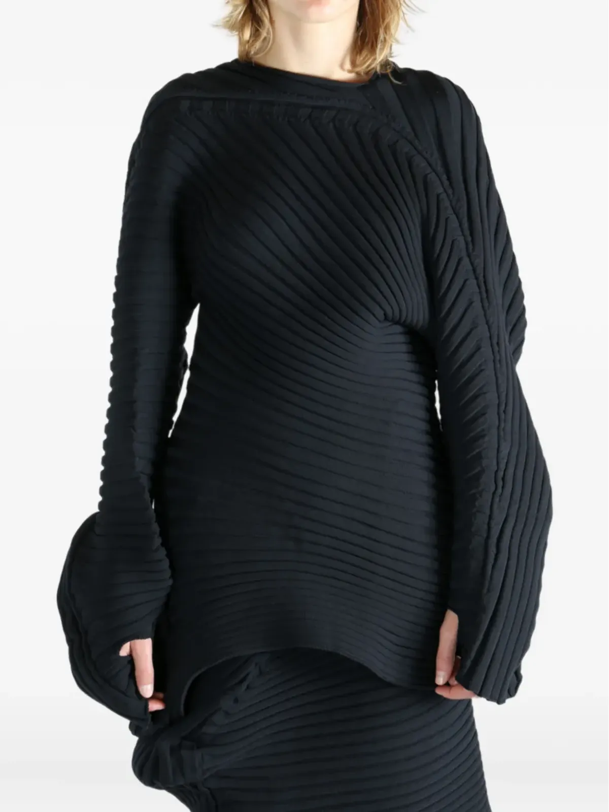 Issey Miyake アシンメトリックセーター - 画像3