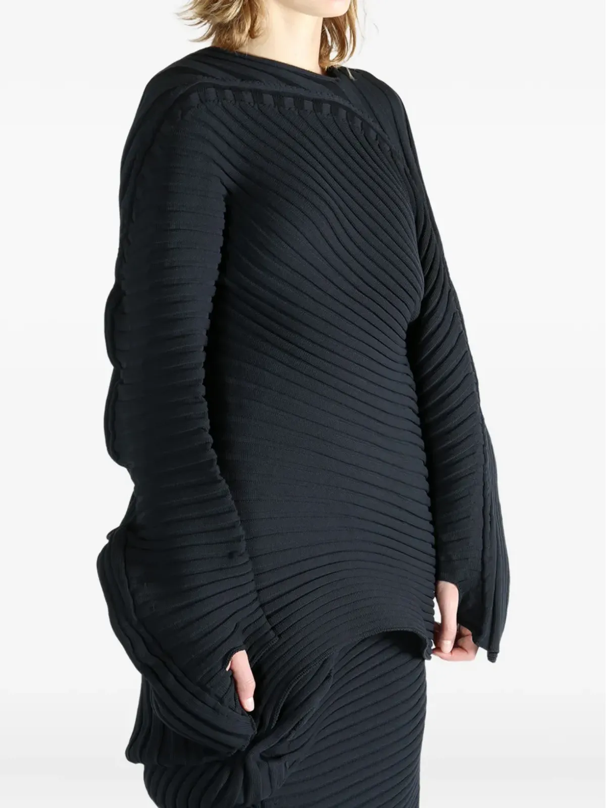 Issey Miyake アシンメトリックセーター - 画像4