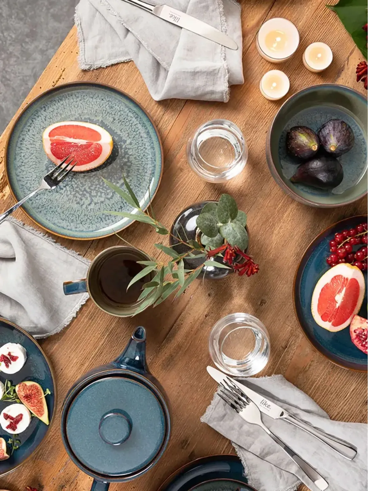 Villeroy & Boch ストーンブレックファストセット（6ピース）- ブルー - 画像2