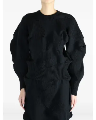 Issey Miyake リブ編みパネルドトップス - サムネイル3